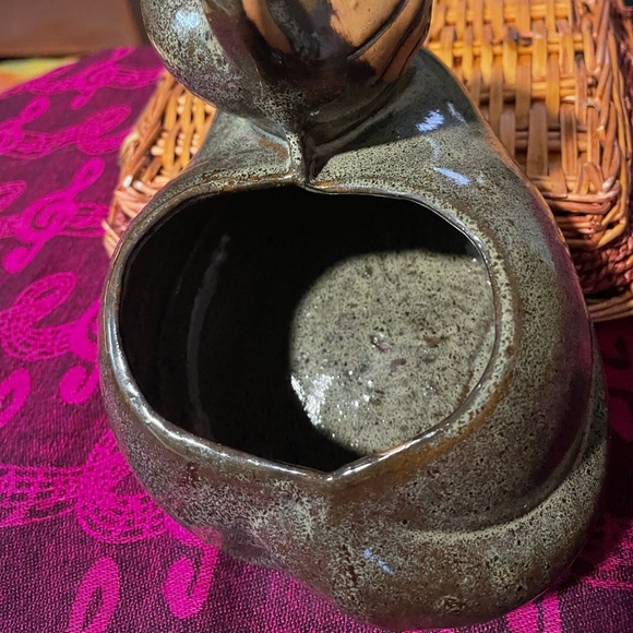 Vintage David Stewart glazed pottery Cat Planter - Picture 9 of 16